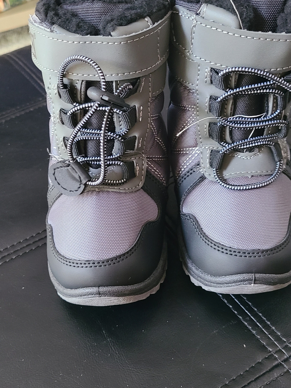 Avalanche Kids Grey Winter Boots - Cozy Waterproof Cold-Weather Size 8 Or 10